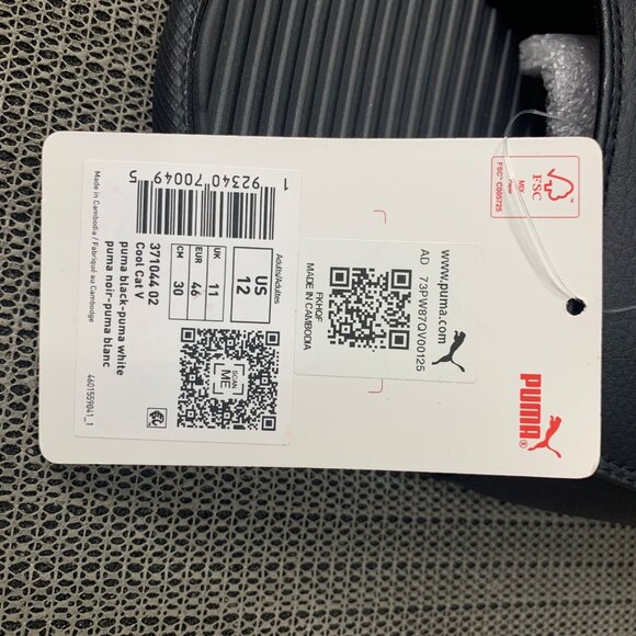 Puma cool cat V Mens Size 12 Black Slide Sandals - Picture 2 of 5